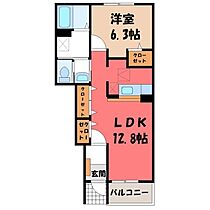 パルティータ  ｜ 栃木県鹿沼市貝島町（賃貸アパート1LDK・1階・46.49㎡） その2