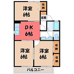 高成マンションA 3DKの間取図画像