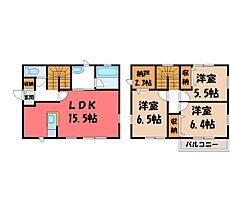 ＫヤナゼパナハイツＡ  ｜ 栃木県宇都宮市簗瀬町（賃貸一戸建3LDK・1階・85.50㎡） その2