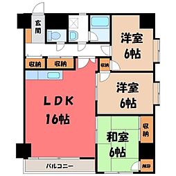 レジデンスアザレア 3LDKの間取図画像