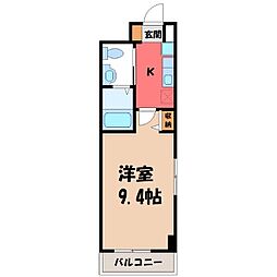 アド・ウイスティリア 1Kの間取図画像