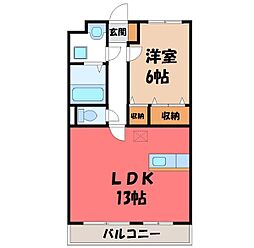ルーナシティ 1LDKの間取図画像