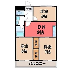 サカテハイツ 3DKの間取図画像
