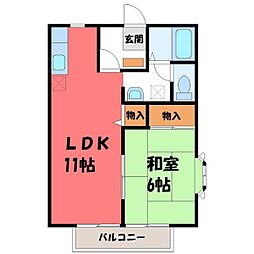 アムールアドニス2 1LDKの間取図画像