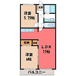 ヴァルトベルク1 2LDKの間取図画像