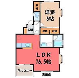 エスポワールE 1LDKの間取図画像