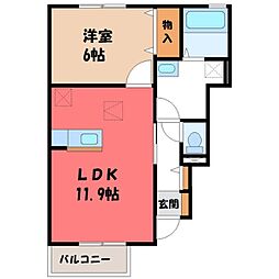 ソウルクエストC 1LDKの間取図画像
