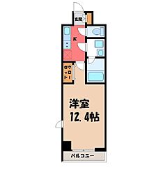 サンライズ宇都宮 1Kの間取図画像