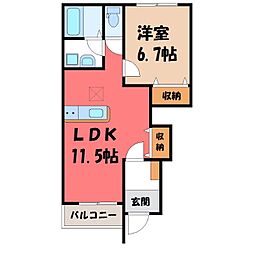 コンフォーティア 1LDKの間取図画像