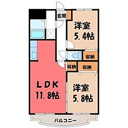 JR日光線 鶴田駅 徒歩18分 4階/-