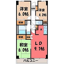 ロイヤル・レザン 3LDKの間取図画像
