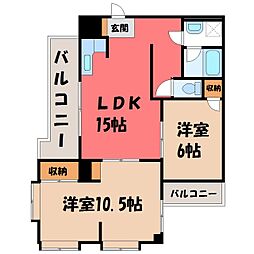 グランドハイツダイケー 2LDKの間取図画像