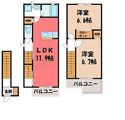 東武宇都宮線 東武宇都宮駅 バス10分 下原下車 徒歩7分 2階/-