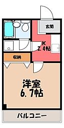 アリビオ 1Kの間取図画像