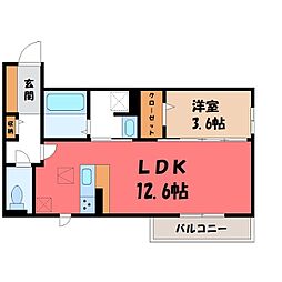 D-west 1LDKの間取図画像