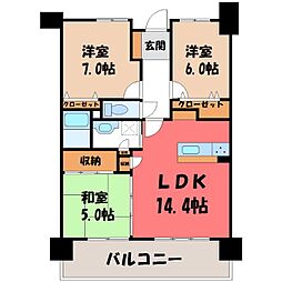サーパス陽東桜レジデンス 3LDKの間取図画像