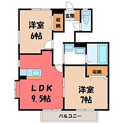 ソレアード・セレッソ 2LDKの間取図画像