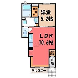 ザリッツB 1LDKの間取図画像