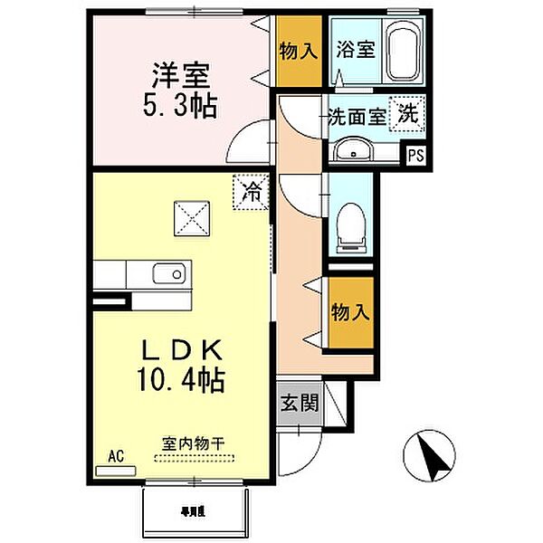 ブロッサム 106｜兵庫県姫路市町坪(賃貸アパート1LDK・1階・41.74㎡)の写真 その2