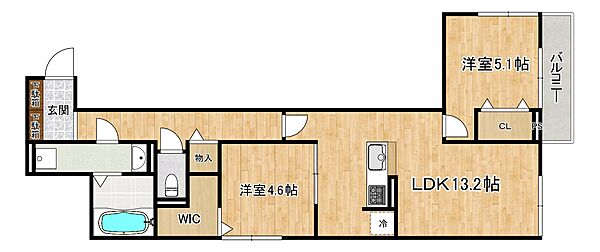 サンパティーク住吉 302｜兵庫県神戸市東灘区住吉宮町1丁目(賃貸アパート2LDK・3階・59.07㎡)の写真 その2