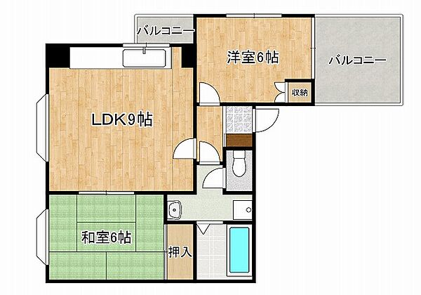 メゾンオリエンタル 301｜兵庫県神戸市東灘区住吉宮町3丁目(賃貸マンション2LDK・3階・66.76㎡)の写真 その2