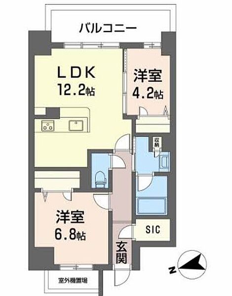 ケイマン 501｜兵庫県姫路市東延末1丁目(賃貸マンション2LDK・5階・57.06㎡)の写真 その2