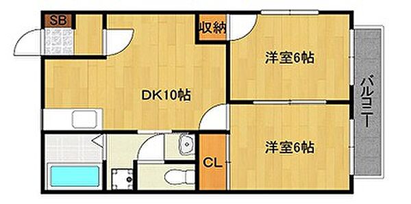 サンクス2 201｜兵庫県加東市下滝野(賃貸アパート2DK・2階・44.71㎡)の写真 その2