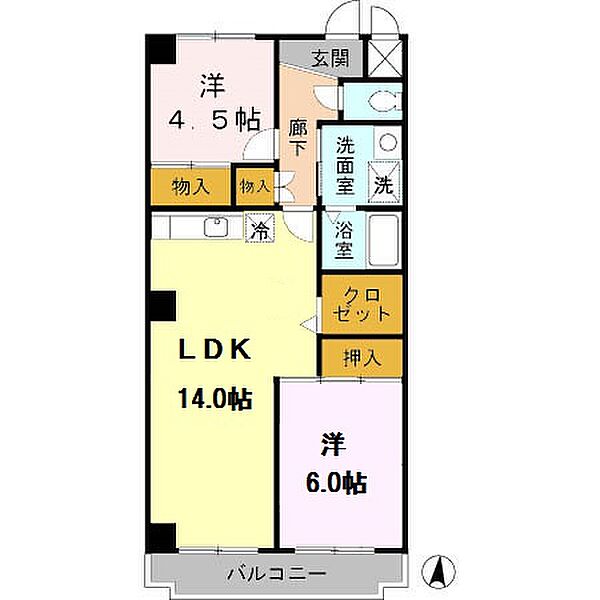 メゾン・ド・モンテアン 306｜兵庫県神戸市西区池上4丁目(賃貸マンション3LDK・3階・58.32㎡)の写真 その2