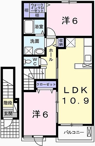 フィオレンティーナ2 203｜兵庫県姫路市広畑区西蒲田(賃貸アパート2LDK・2階・57.21㎡)の写真 その2