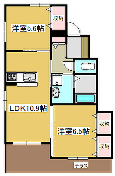 アヴェニーレ曽根 103｜兵庫県高砂市曽根町(賃貸アパート2LDK・1階・55.98㎡)の写真 その2