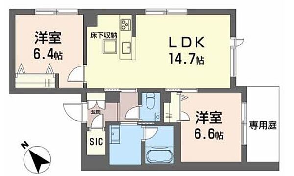 シャーメゾンガーデンズ高丸 102｜兵庫県神戸市垂水区高丸1丁目(賃貸マンション2LDK・1階・61.59㎡)の写真 その2