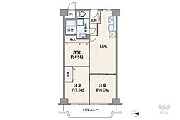 ローレルハイツ茨木総持寺1号棟 3LDKの間取図画像