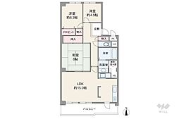 ネオコーポ茨木 3LDKの間取図画像