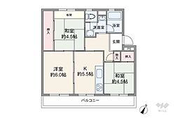 陽和台第4住宅2号棟 3Kの間取図画像