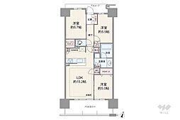 茨木ICOCITYWestCourt 3LDKの間取図画像