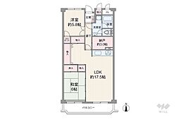 ローレルハイツ茨木1号棟 2SLDKの間取図画像