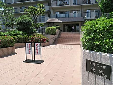 エントランスアプローチ。総戸数208戸の大規模マンション！