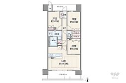 パークナード・レーベン茨木さわらぎ 3LDKの間取図画像