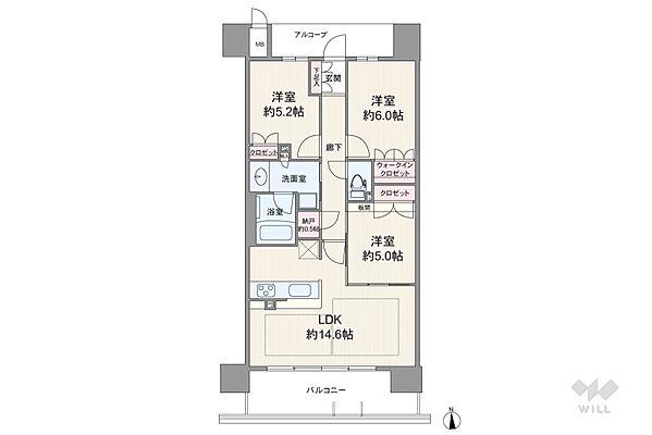 間取り パークナード・レーベン茨木さわらぎ 5階/-