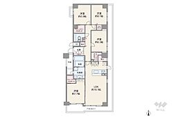 グラン・ドムール茨木 4LDKの間取図画像