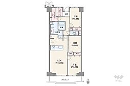 朝日プラザ千里北A棟 3LDKの間取図画像