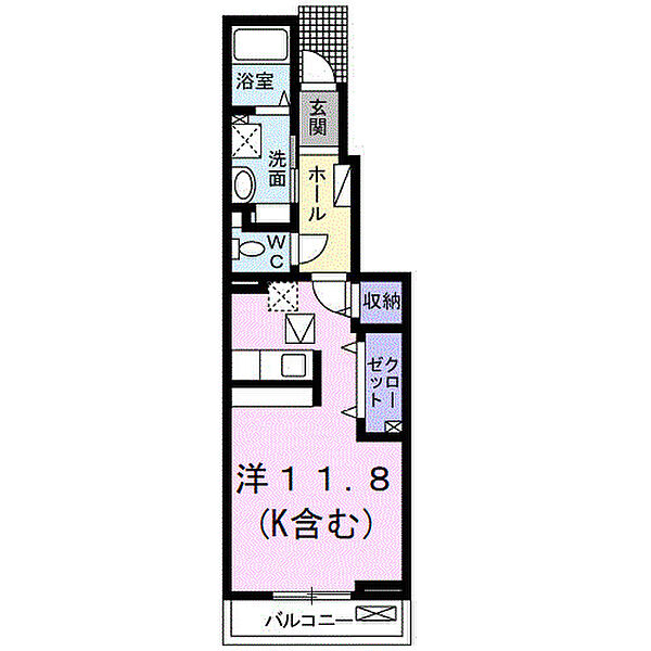神奈川県平塚市黒部丘(賃貸アパート1R・1階・34.15㎡)の写真 その2