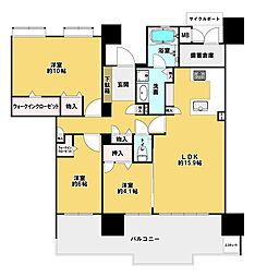 エイルマンション大分中央 3SLDKの間取図画像