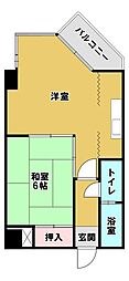 サンライズ長浜 2Kの間取図画像