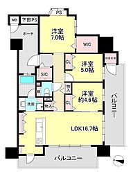 エイルマンション高麗町3 3LDKの間取図画像