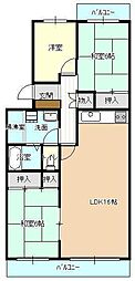 紅梅マンション 3LDKの間取図画像
