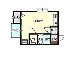 グレイス-M ワンルームの間取図画像