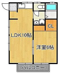 コーポ久貴A 1LDKの間取図画像