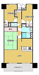サンモリッツ小倉3 3LDKの間取図画像