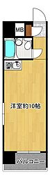 ホワイトパレス北九大前 ワンルームの間取図画像